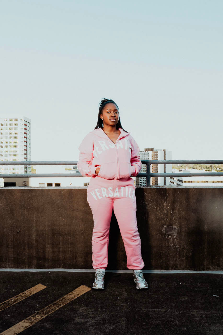 VERSATILE Pink Jogger Suit