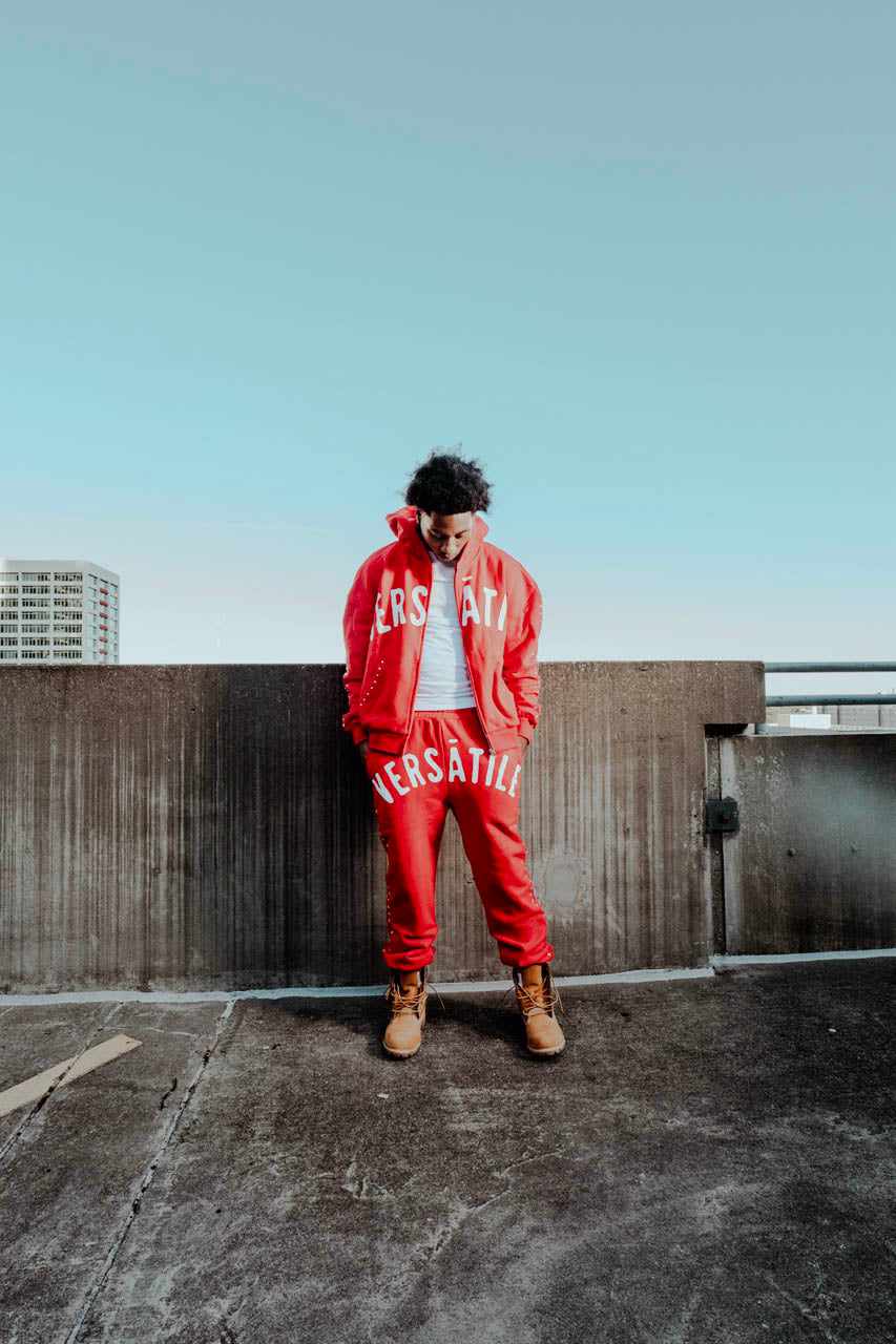VERSATILE Red Jogger Suit
